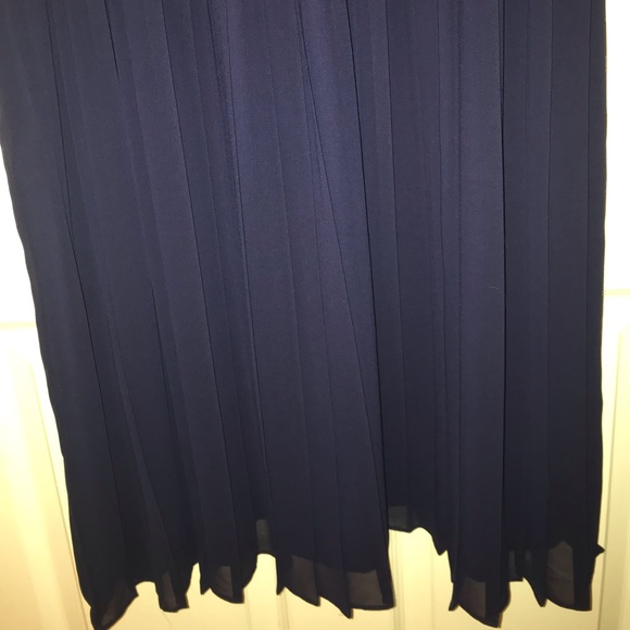 J Crew Pleated Dress 16 in navy - Picture 4 of 14